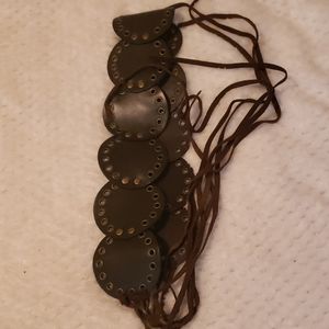 Leather low slung adjustable belt